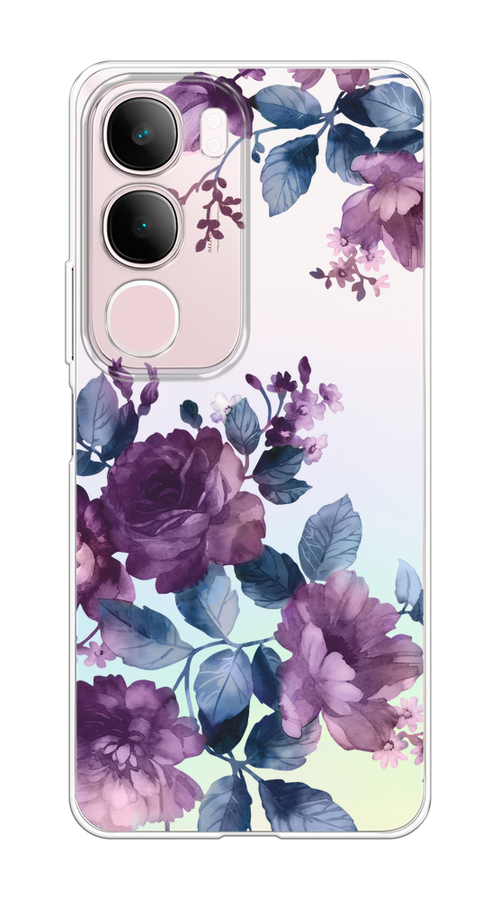 

Чехол на Vivo Y19s "Purple Blossoms", Синий;фиолетовый, 2612350-1