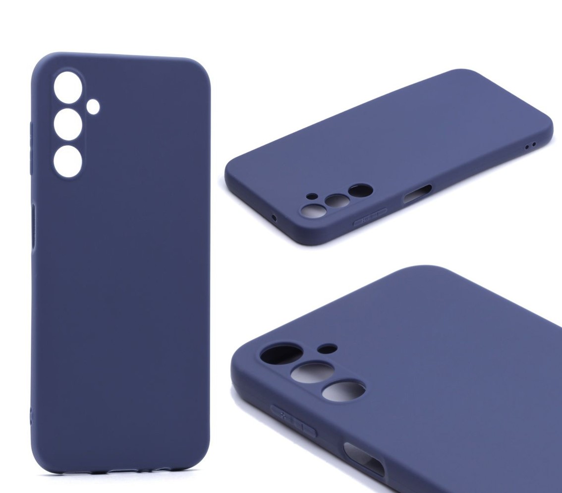 Силиконовый чехол TPU Case матовый для Samsung A14 темно-синий
