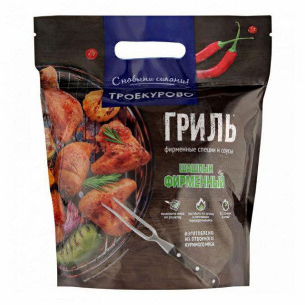 

Шашлык из цыпленка-бройлера Троекурово Фирменный охлажденный +-1 кг