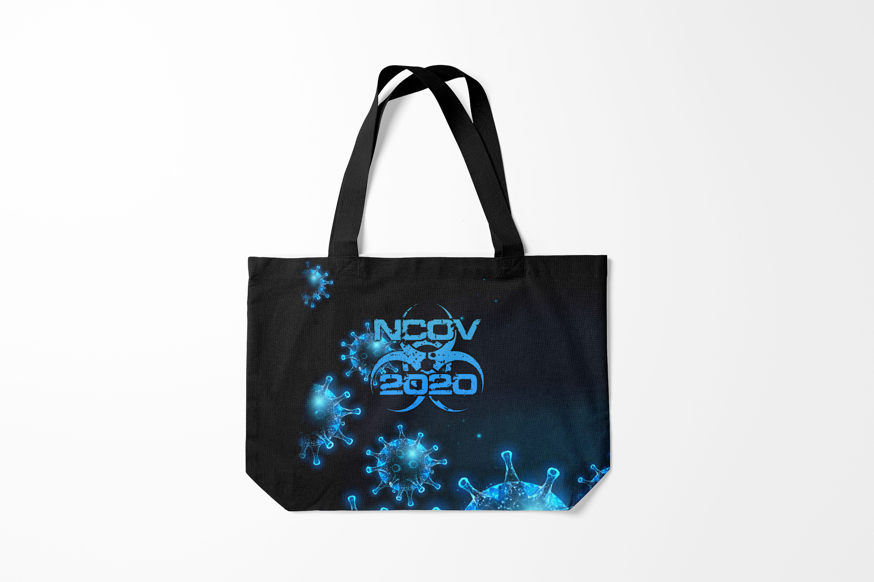 

Сумка шoппер унисекс Burnettie Разные принты 2020 nCoV Коронавирус, черный, Разные принты 2020 nCoV Коронавирус