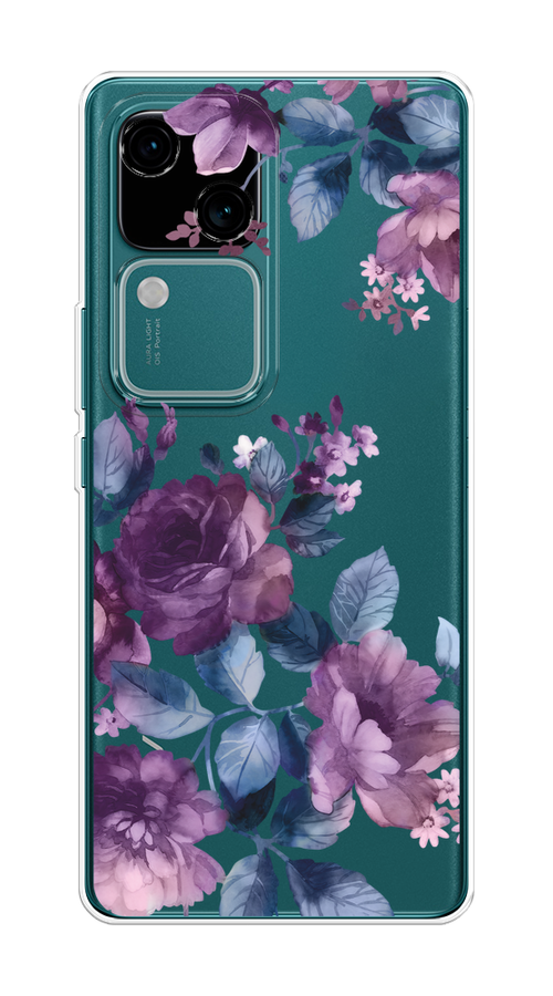 

Чехол на Vivo V30/S18 "Purple Blossoms", Синий;фиолетовый, 2610150-1