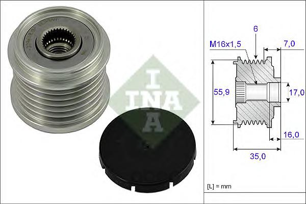 

Шкив генератора Ina для Volkswagen Passat 2.3 vr5 1997-2000 535001410