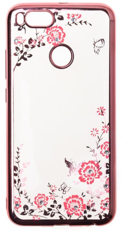 

Чехол силиконовый для Xiaomi Mi 5X Flowers Crystal TPU Case (Розовый)