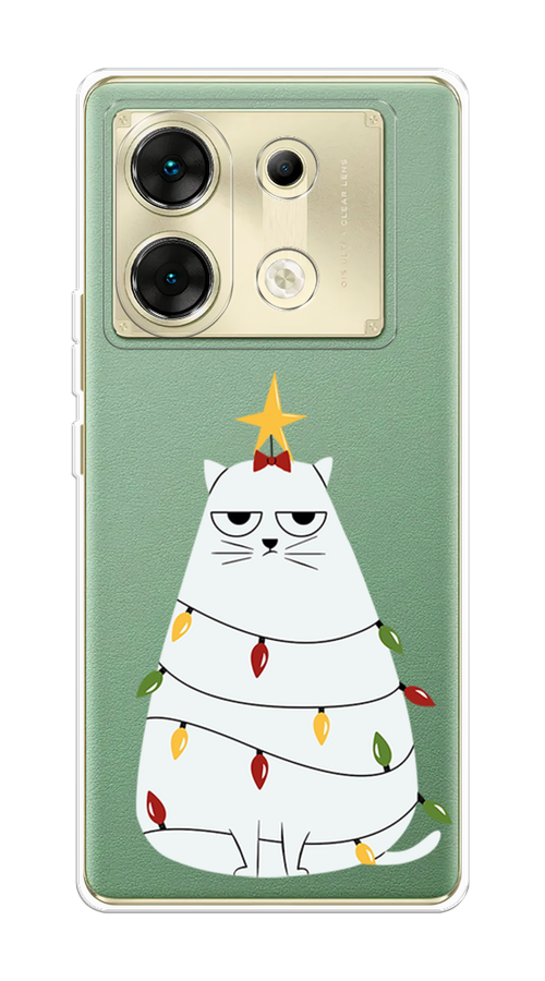 

Чехол на Infinix Zero 30 5G "Котик в гирлянде", Белый;красный;желтый, 3104950-1