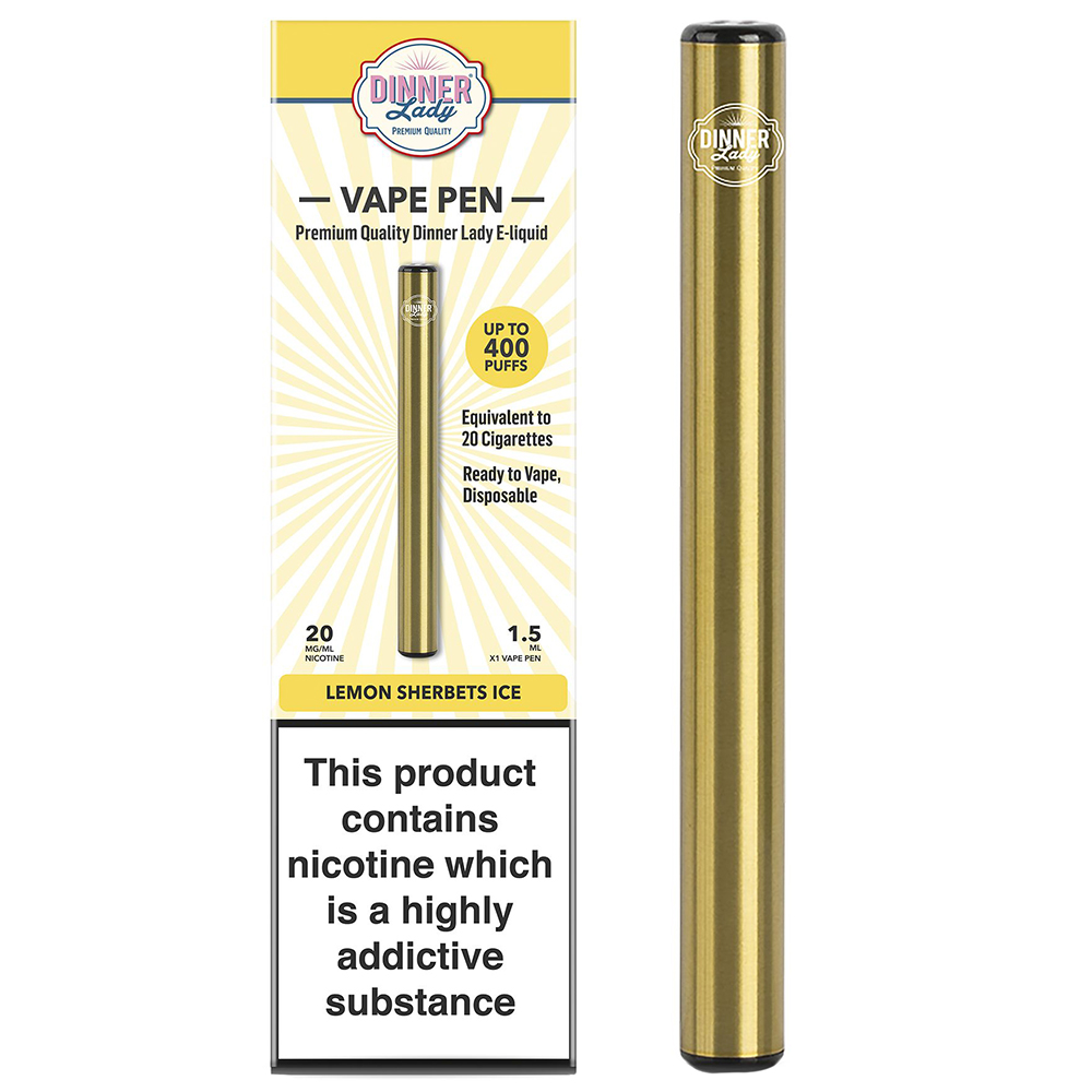 

Одноразовая электронная сигарета Dinner Lady Vape Pen Lemon Sherbets Ice, 20 мг