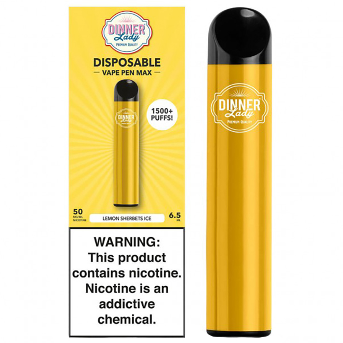 

Одноразовая электронная сигарета Dinner Lady Vape Max Lemon Sherbets Ice, 20 мг