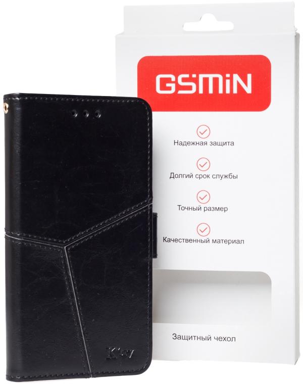 

Кожаный чехол-книжка GSMIN Series Ktry для Xiaomi Poco M3 с магнитной застежкой (Черный)