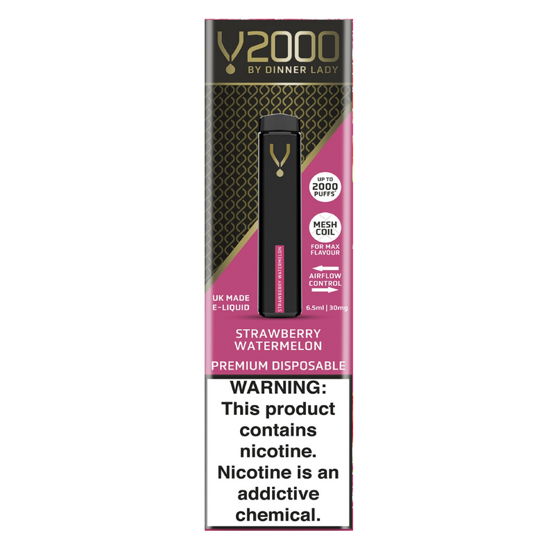 

Одноразовая электронная сигарета Dinner Lady V2000 Strawberry Watermelon, 20 мг
