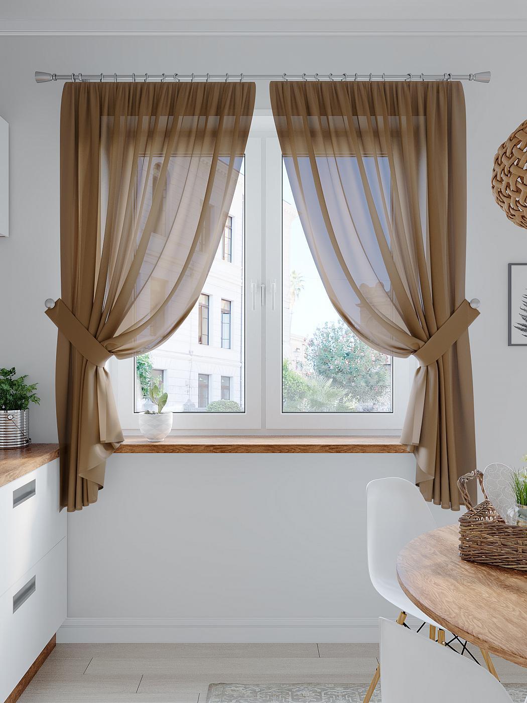 

Тюль AT HOME / шторы в комнату 200х145 см / Лирика (коричневый), 206488