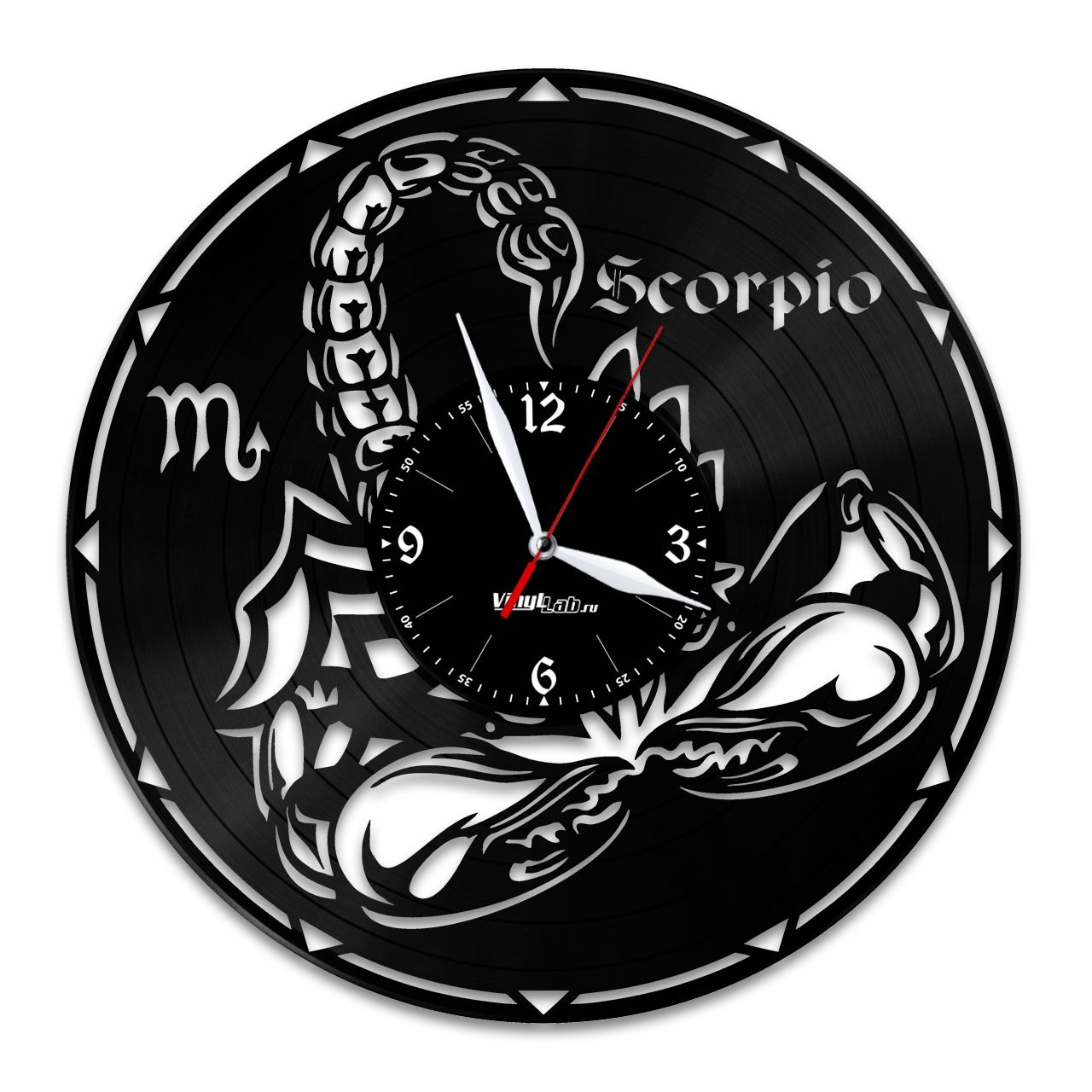 фото Часы из виниловой пластинки (c) vinyllab - знак зодиака «скорпион»