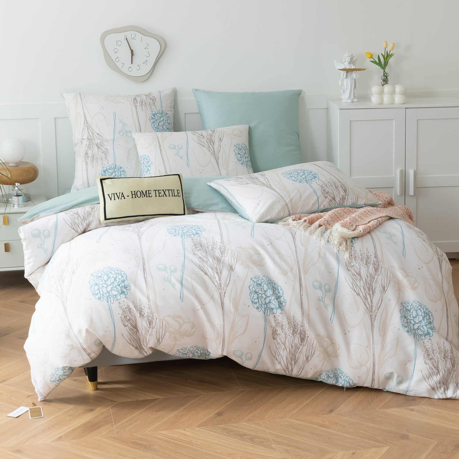 фото Комплект постельного белья, viva - home textile, люкс-сатин на резинке ar327, двуспальный