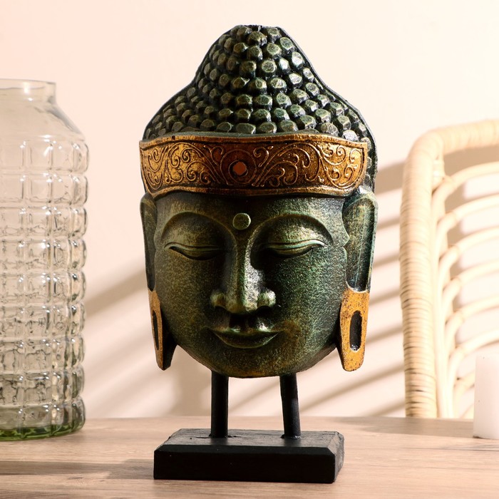 

Сувенир "Голова Будды" на подставке, 33 см, албезия, Indonesian style