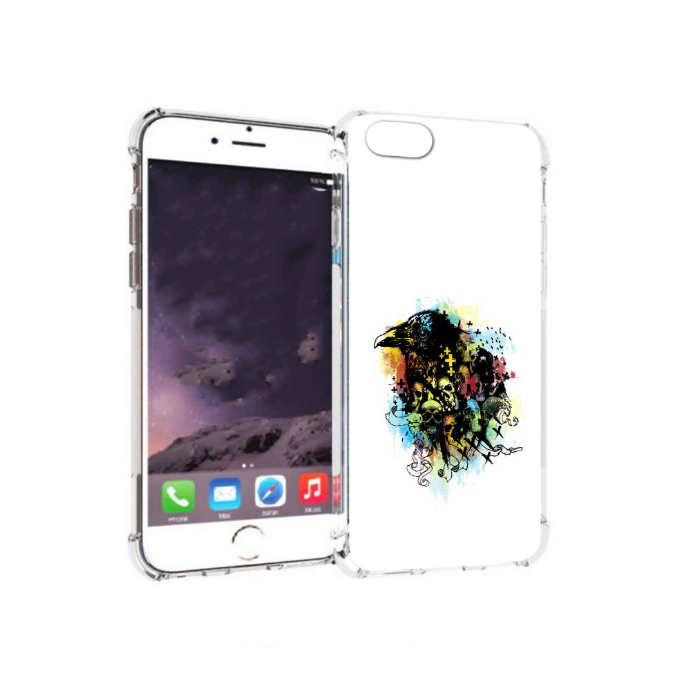 

Чехол MyPads Tocco для Apple iPhone 6 ворон и черепа (PT54043.605.273), Прозрачный, Tocco