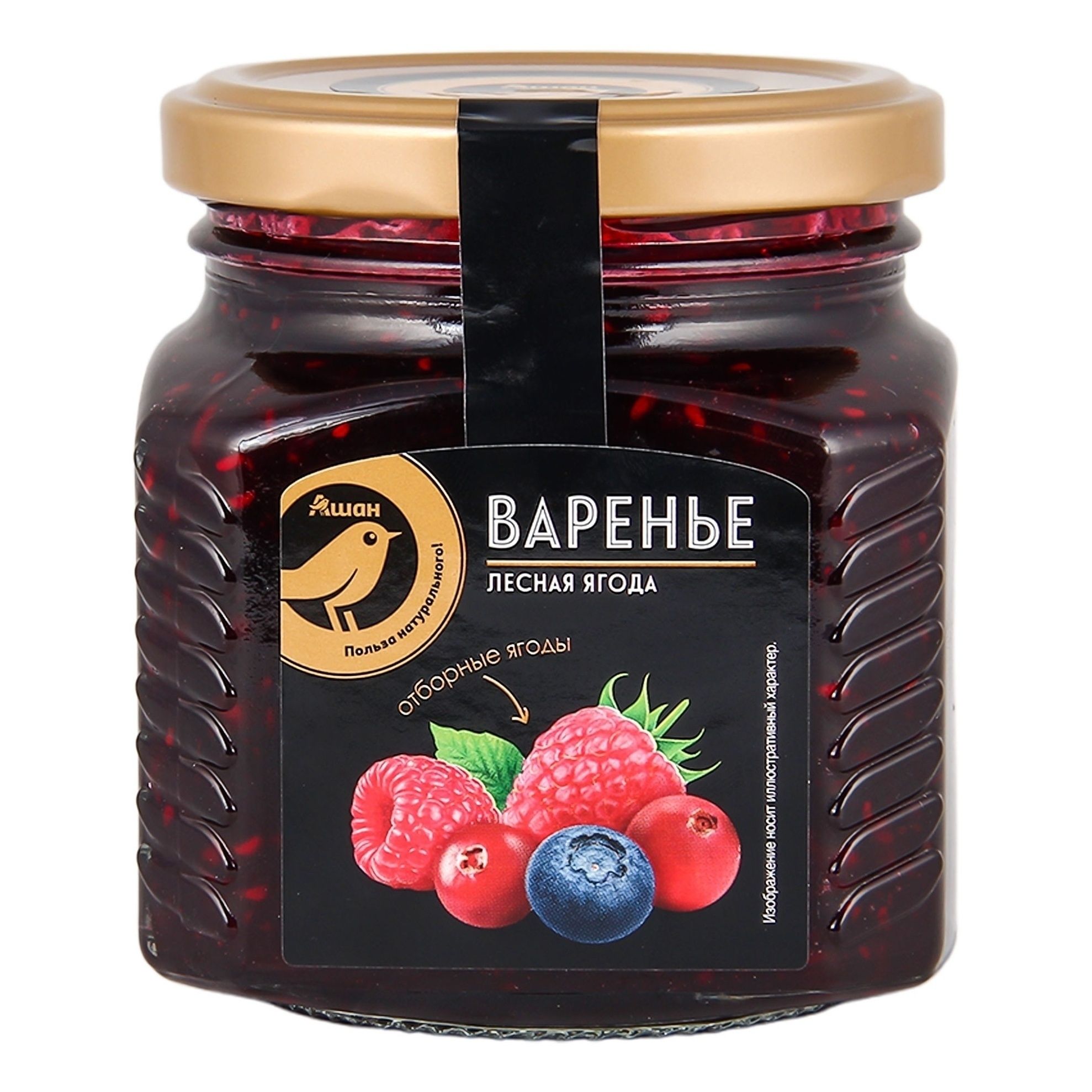 

Варенье АШАН Золотая птица лесные ягоды 310 г