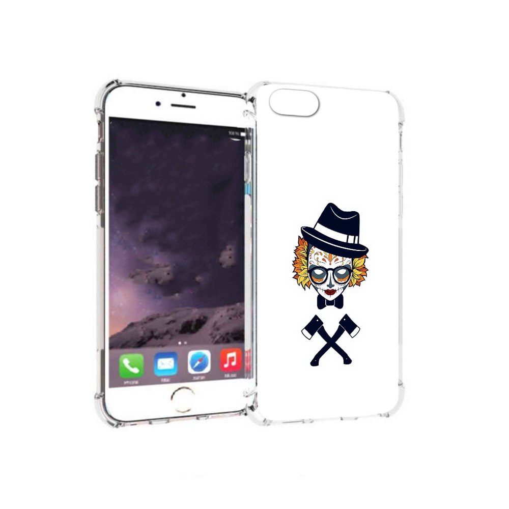 

Чехол MyPads Tocco для Apple iPhone 6 девушка в маске с топорами рисунок (PT54043.605.304), Прозрачный, Tocco