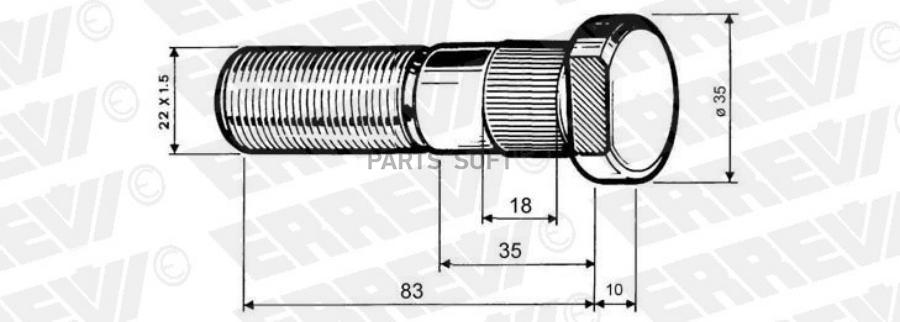 

729360_шпилька Ступицы Колеса! M22x1.5x83 10.9 Saf ERREVI арт. 729360