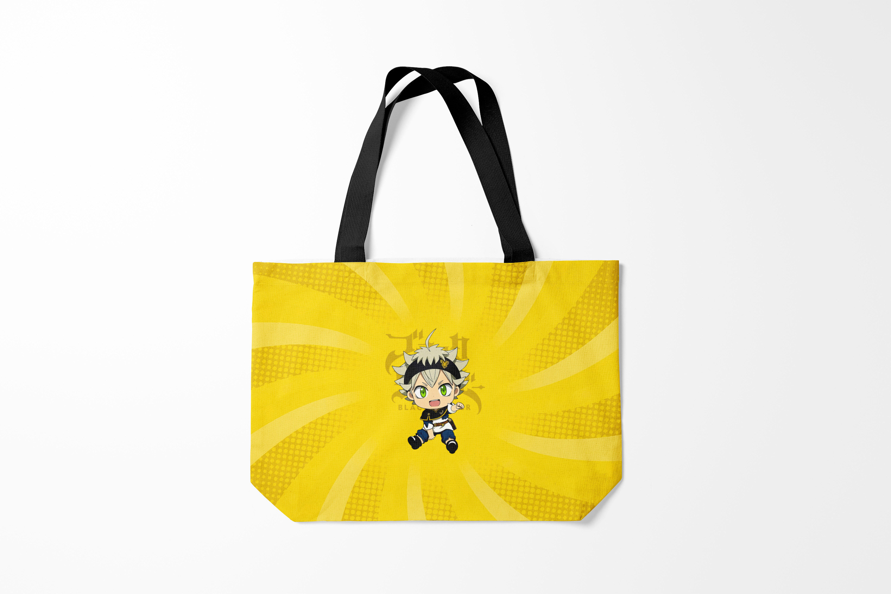 

Сумка шoппер унисекс Burnettie Черный клевер Радостный Аста, желтый, Черный клевер Радостный Аста