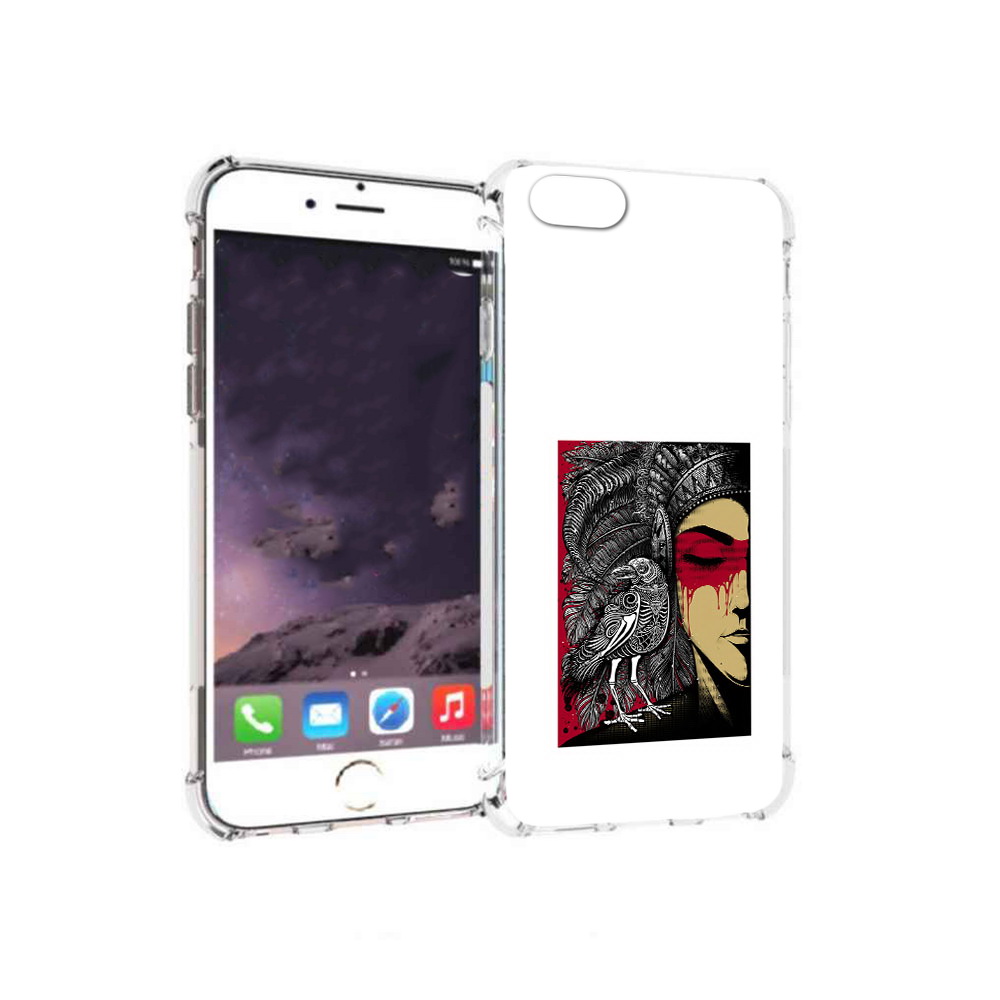 

Чехол MyPads Tocco для Apple iPhone 6 девушка с вороном в абстракции (PT54043.605.311), Прозрачный, Tocco