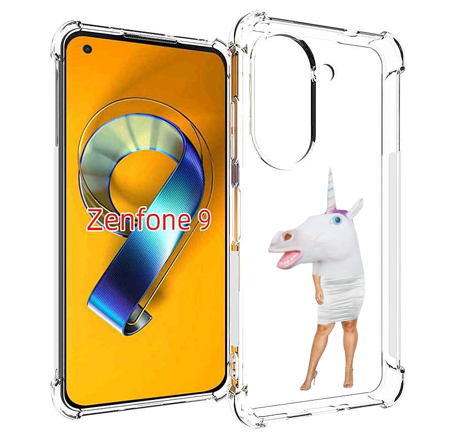 Чехол MyPads голова-единорога для Asus Zenfone 9 (AI2202)