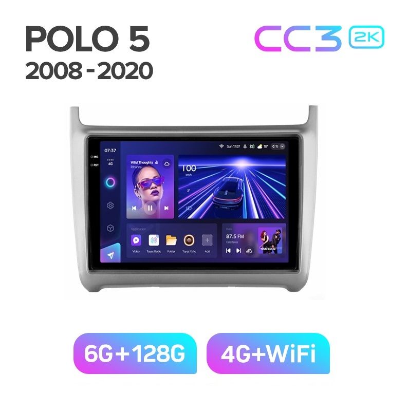 Магнитола TEYES VOLKSWAGEN POLO 5 2008-2020 гсеребристая рамка CC3 2K 6128ГБ 4089000₽