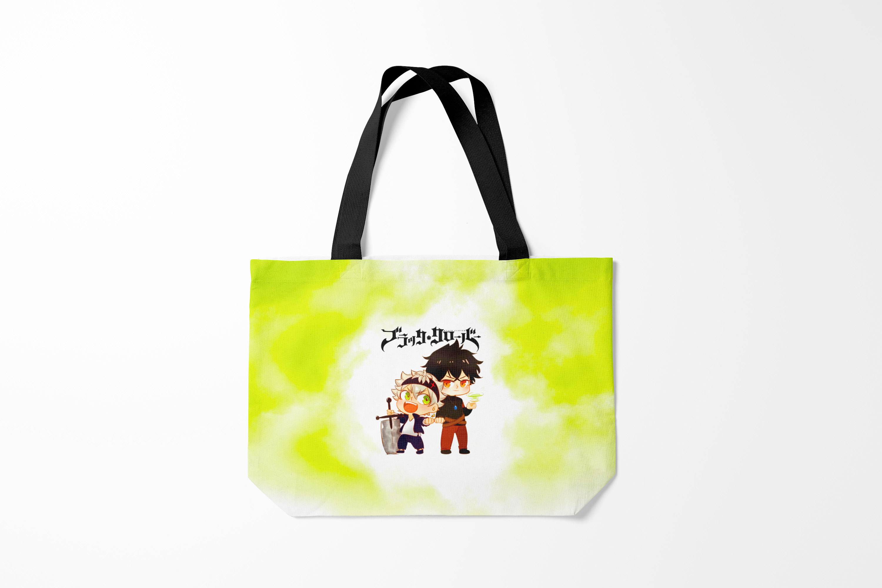 

Сумка шoппер унисекс Burnettie Черный клевер Аста и Юно, белый, Черный клевер Аста и Юно