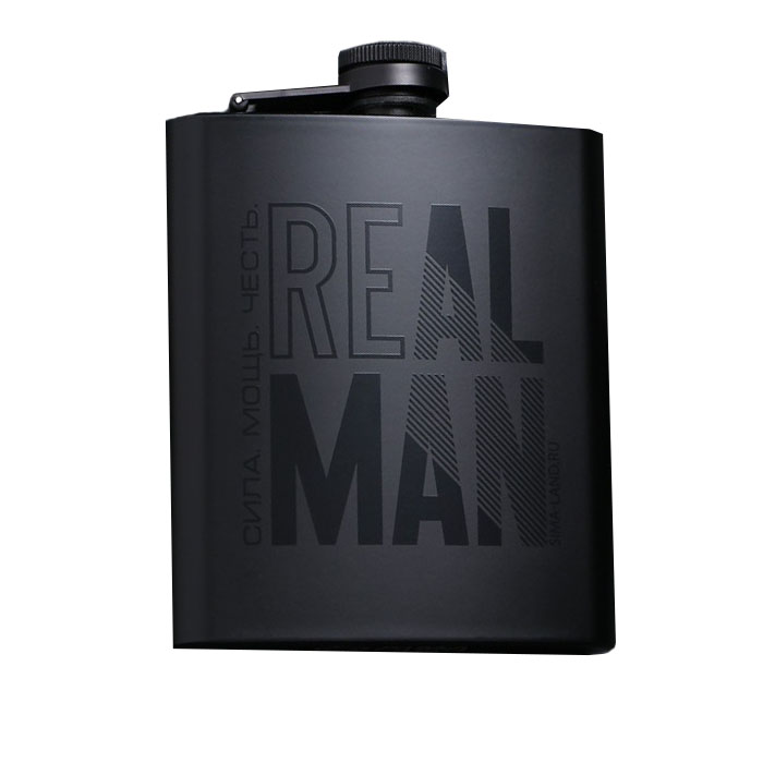 

Фляжка "Real man", 210 мл, Черный, Real man