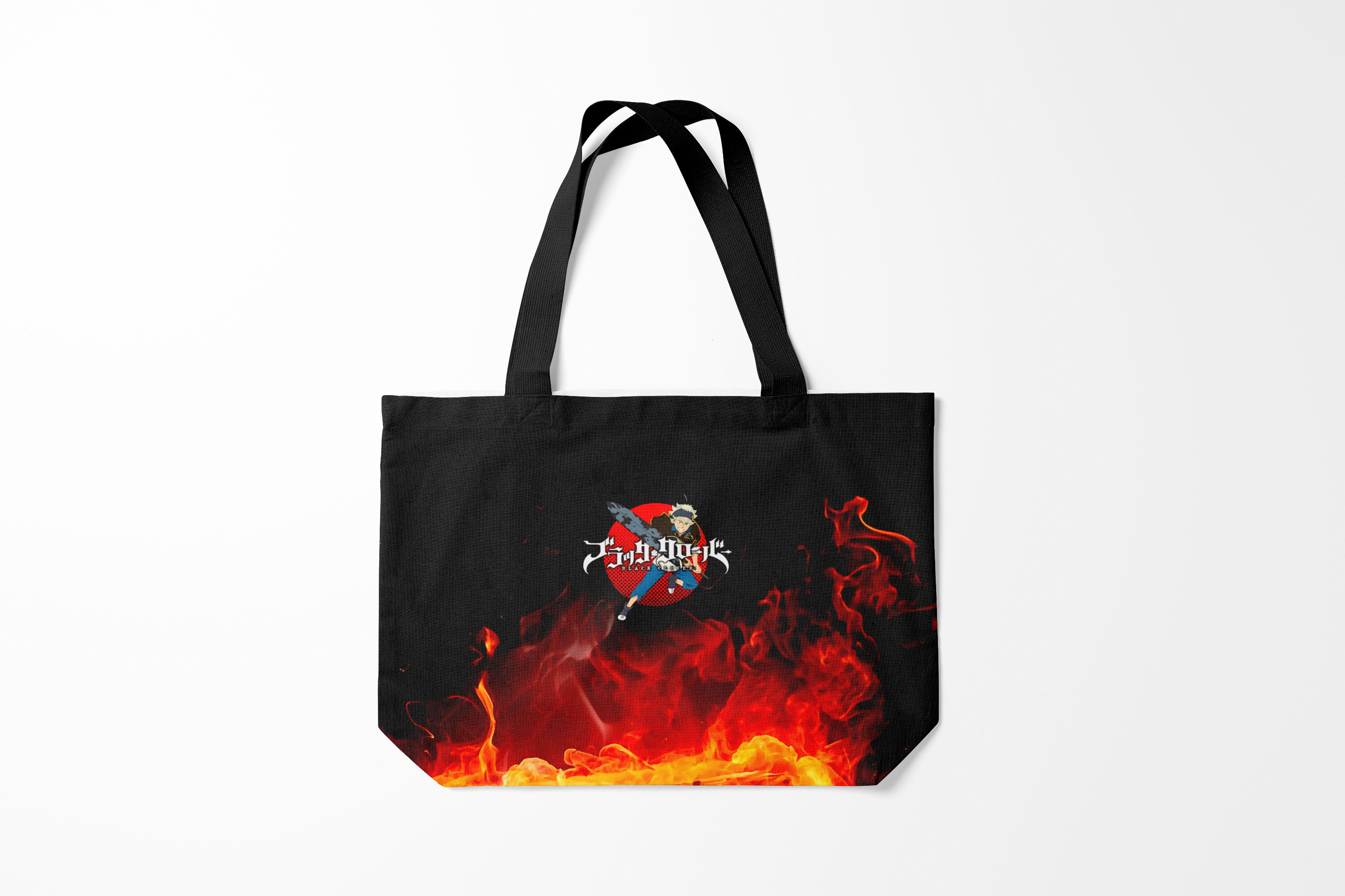 

Сумка шoппер унисекс Burnettie Черный клевер Аста в огне, черный, Черный клевер Аста в огне