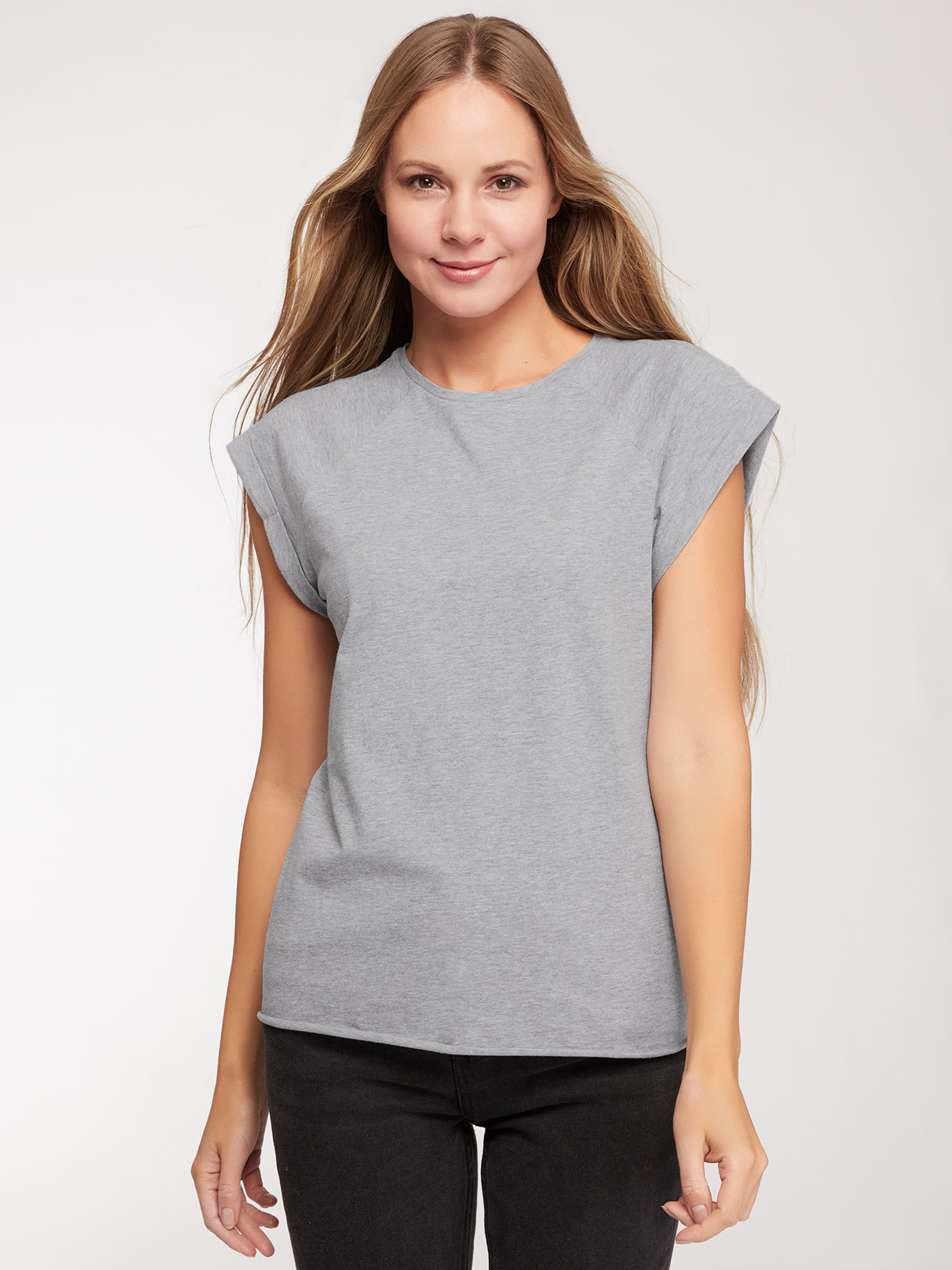 

Футболка женская oodji 14707001-109B серая S, Серый, 14707001-109B