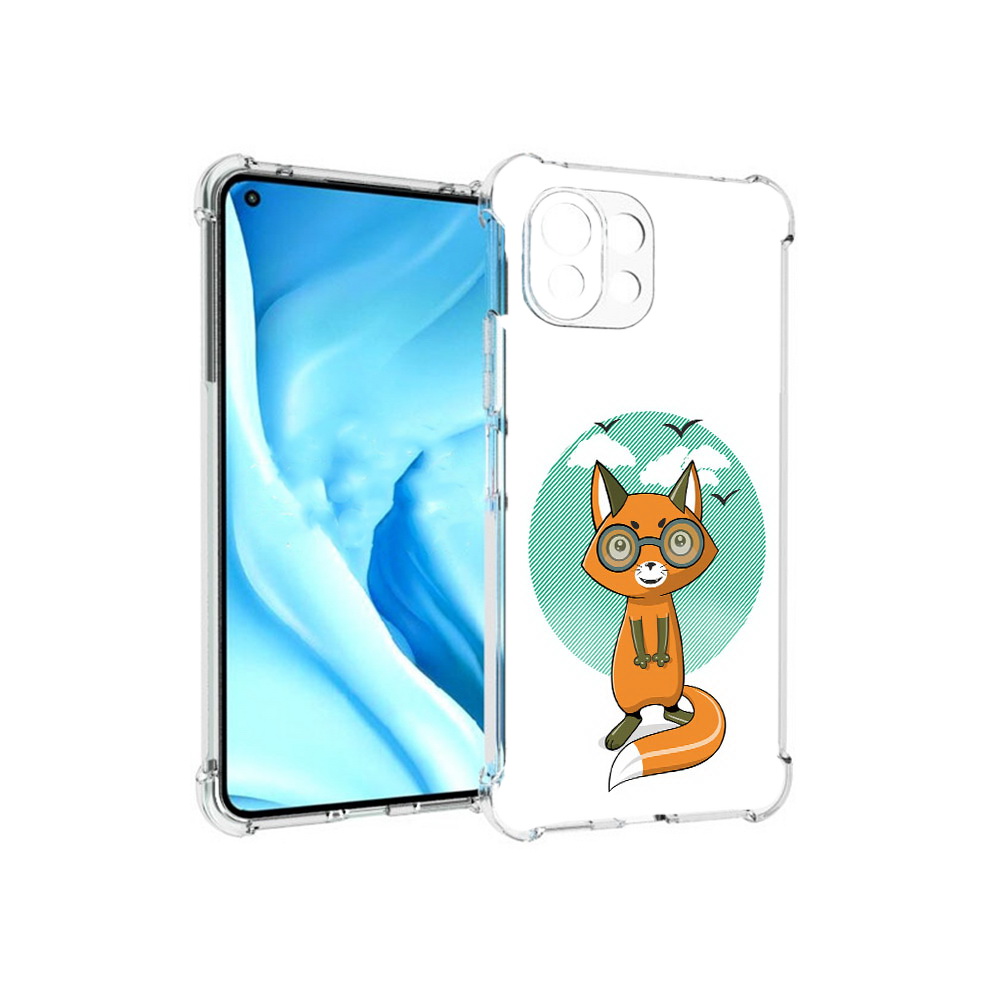 

Чехол MyPads Tocco для Xiaomi Mi 11 Lite задумчивая лиса (PT159462.256.348), Прозрачный, Tocco