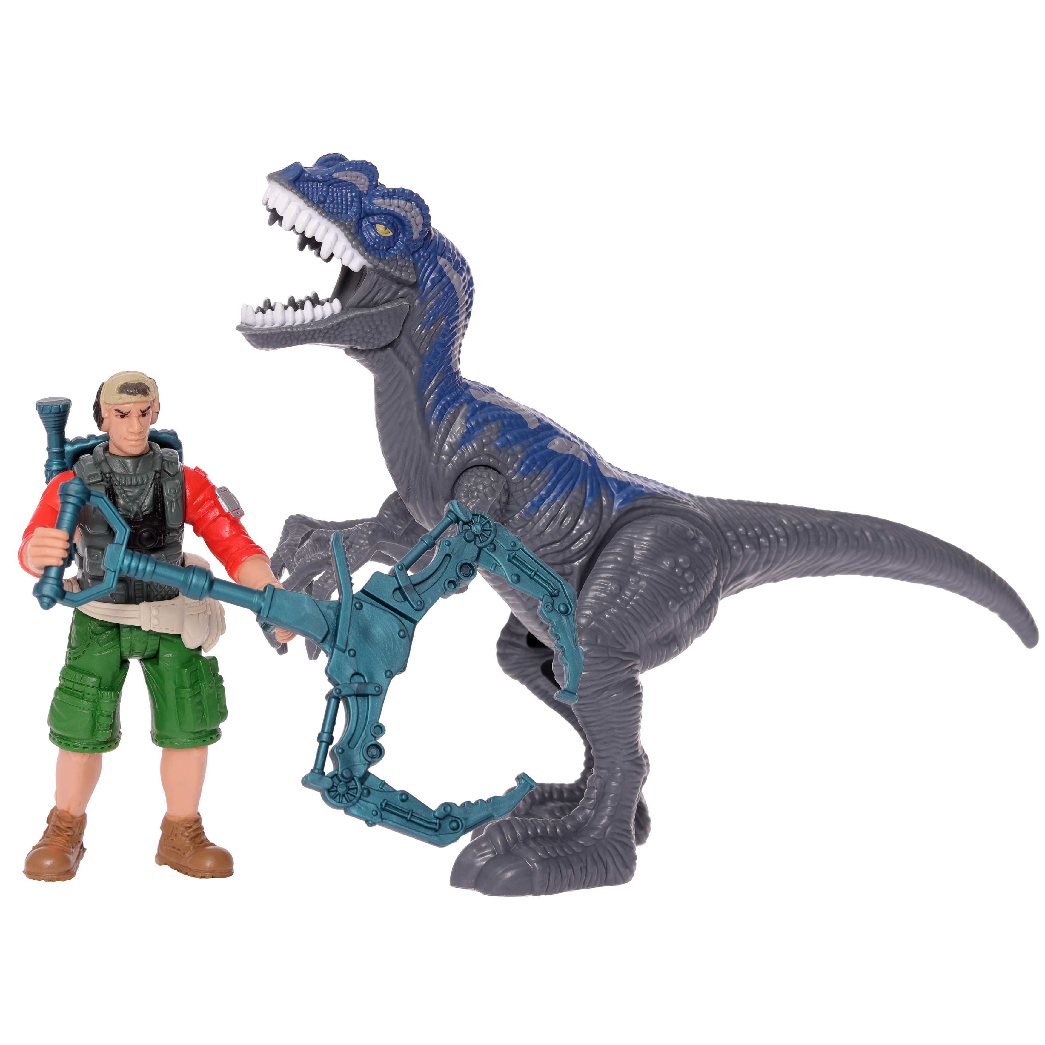 фото Игровой набор chap mei динозавр мегалозавр и охотник со снаряжением 542044