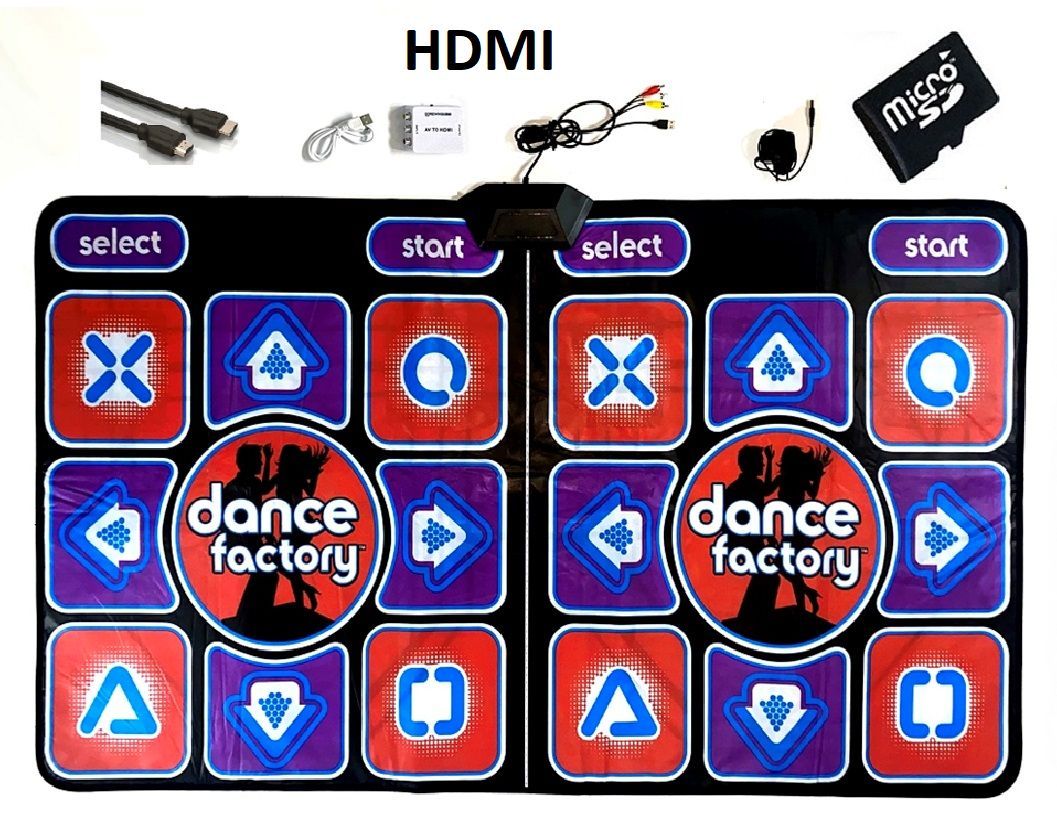 Беспроводной танцевально-игровой коврик для двоих DEX с HDMI, русское меню, 32 Бит кабель rexant hdmi dvi d 2m gold 17 6304