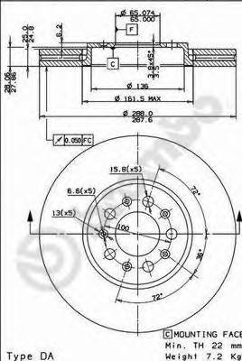 

Тормозной диск brembo передний вентилируемый окрашенный 288 мм 9701021