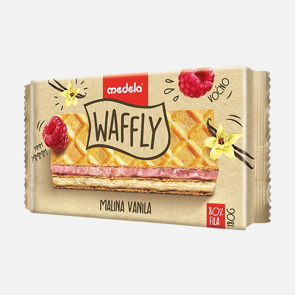 Вафли Medela Waffly с малиной и ванилью, 180 г