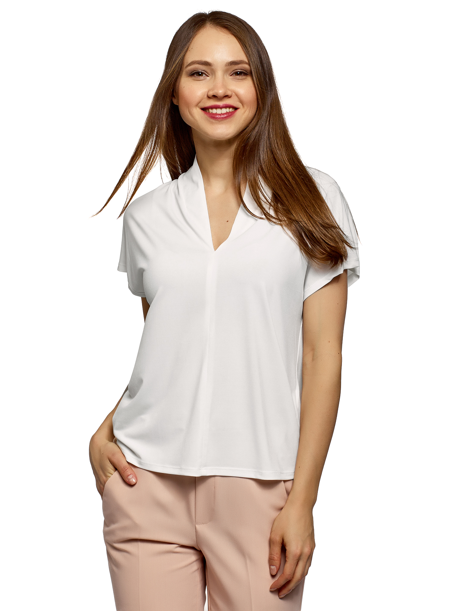 

Блуза женская oodji 14708050 белая 2XL, 14708050