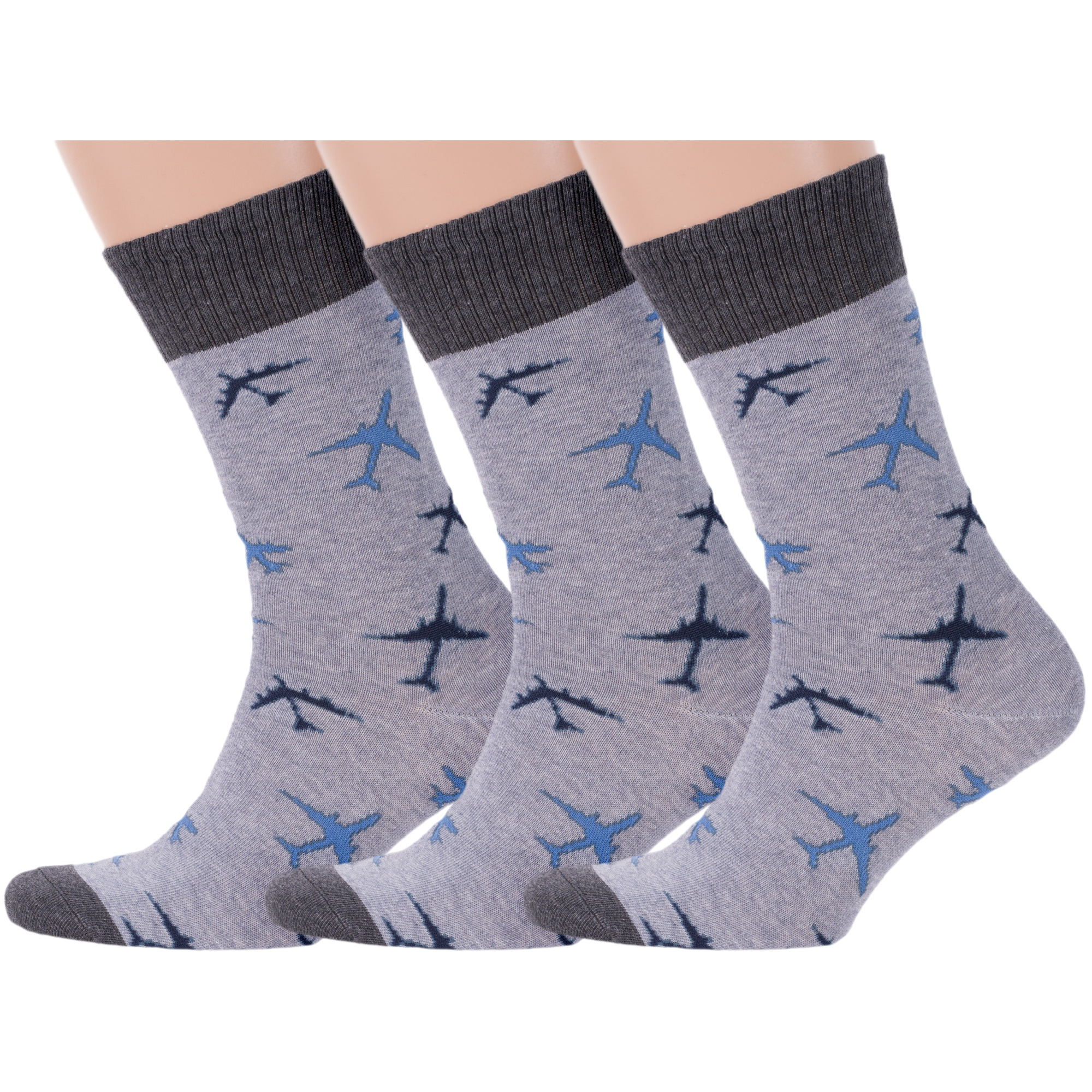 

Комплект носков мужских Красная Ветка 3-С-13М серых 27, Серый, 3-С-13М