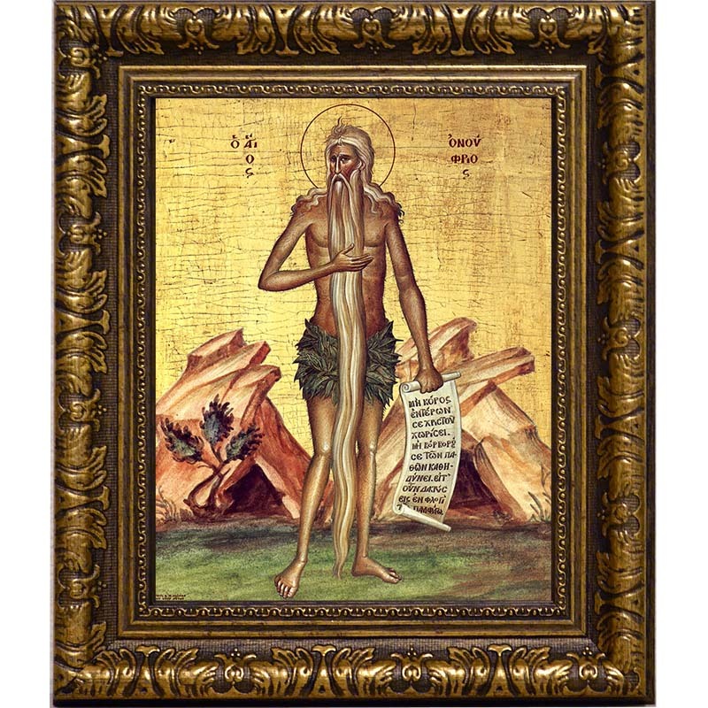 

Онуфрий Великий преподобный. Икона на холсте.