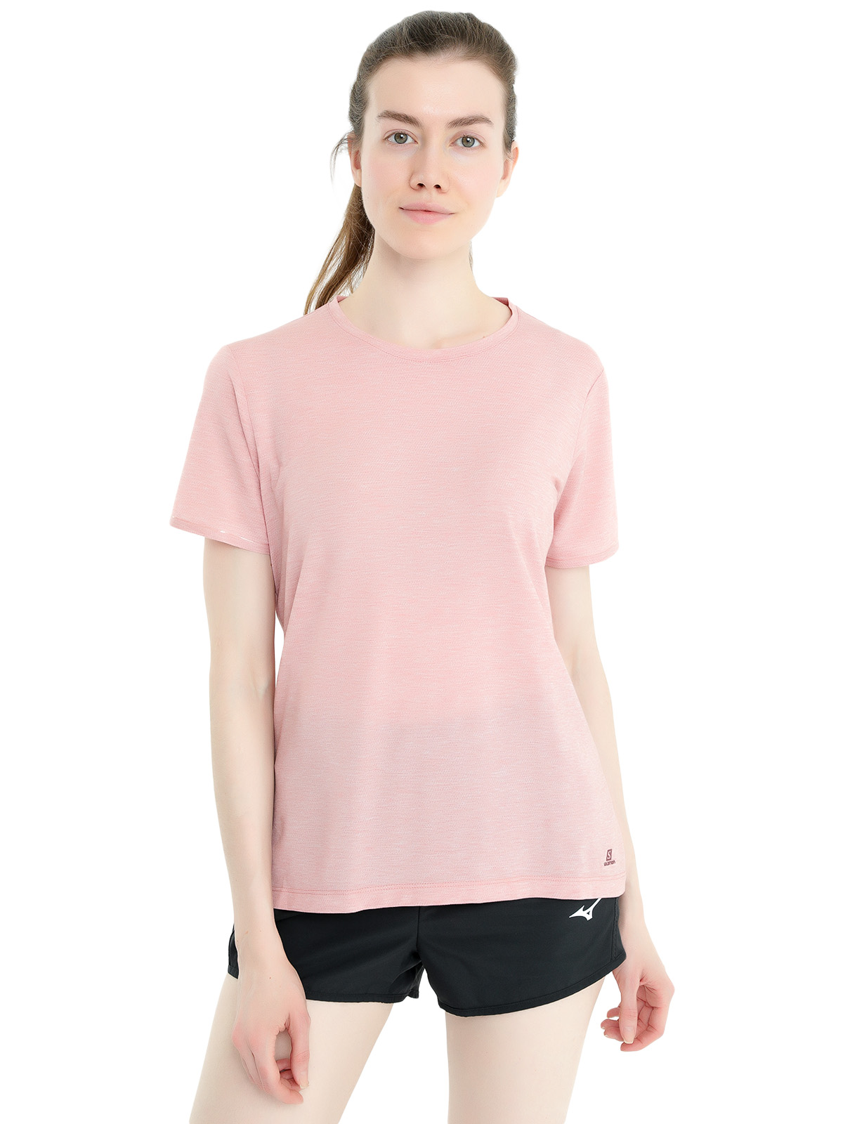 Футболка женская Salomon Essential Short Sleeve Tee W розовая XL
