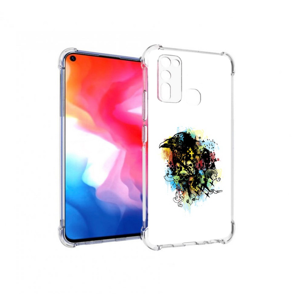 

Чехол MyPads Tocco для Vivo Y50 ворон и черепа (PT226982.418.273), Прозрачный, Tocco