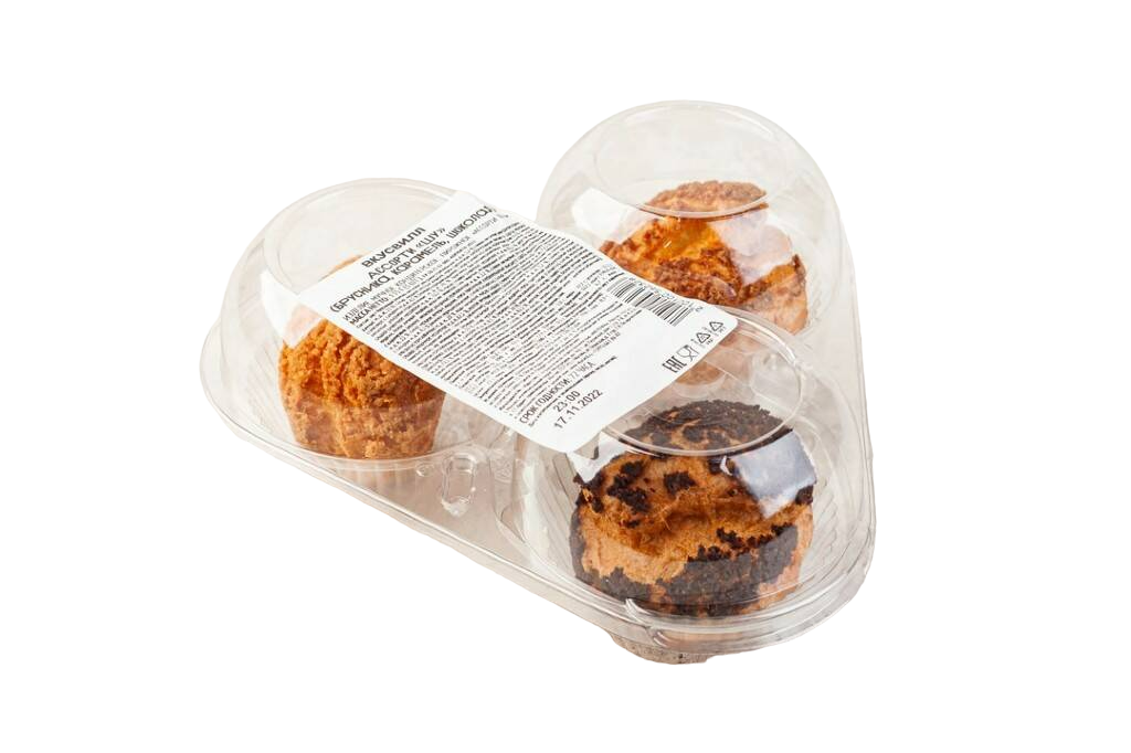 

Пирожные ВкусВилл Шу Ассорти брусника-карамель-шоколад 45 г х 3 шт