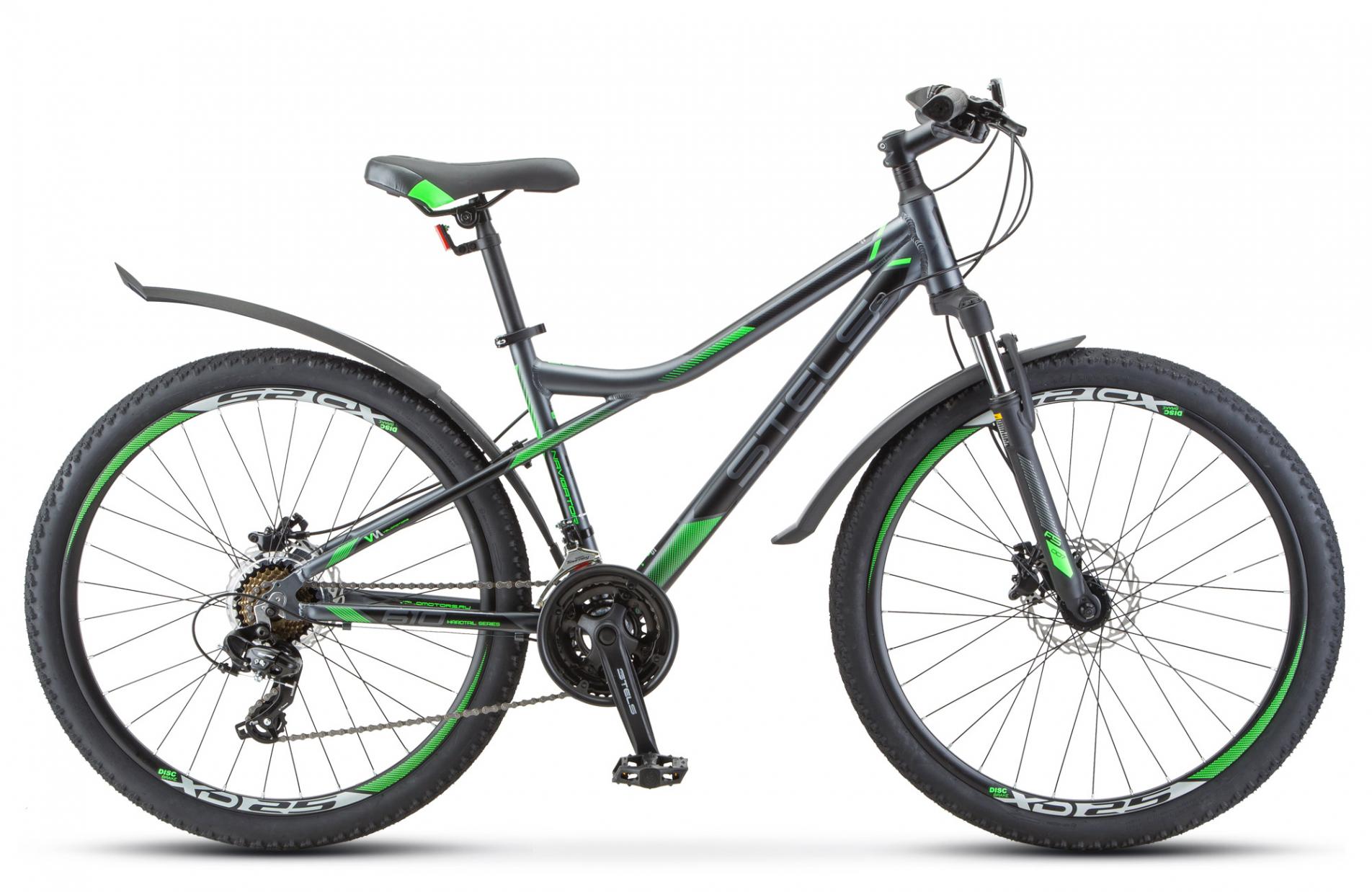 фото Велосипед stels navigator 710 md 27.5 v020 2020 18" серо-зелено-черный