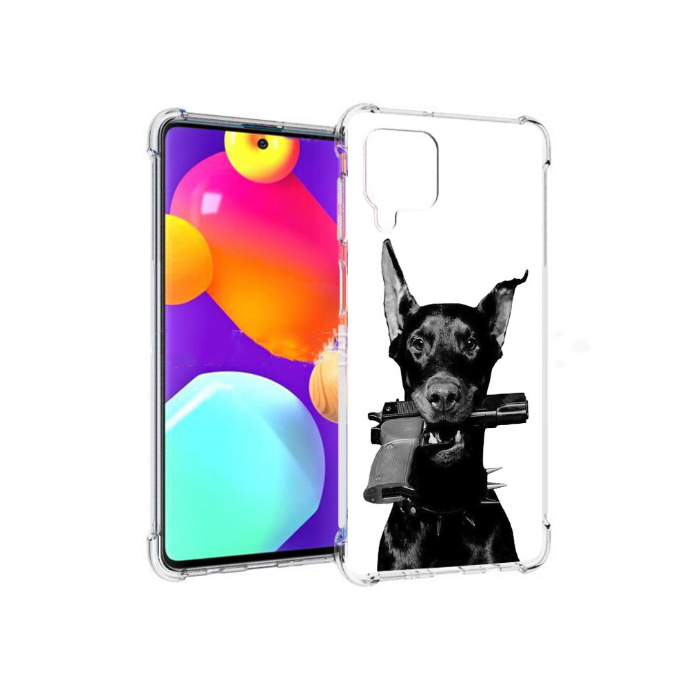 

Чехол MyPads Tocco для Samsung Galaxy M62 доберман с пистолетом (PT158430.541.331), Прозрачный, Tocco