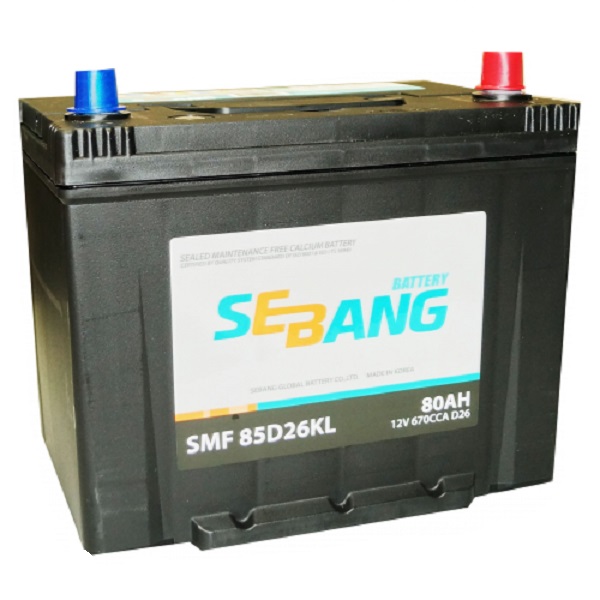 Аккумулятор SEBANG SMF 80 А/ч обратная R+ EN 670A 260x175x225 SMF 85D26KL SMF 85D26KL