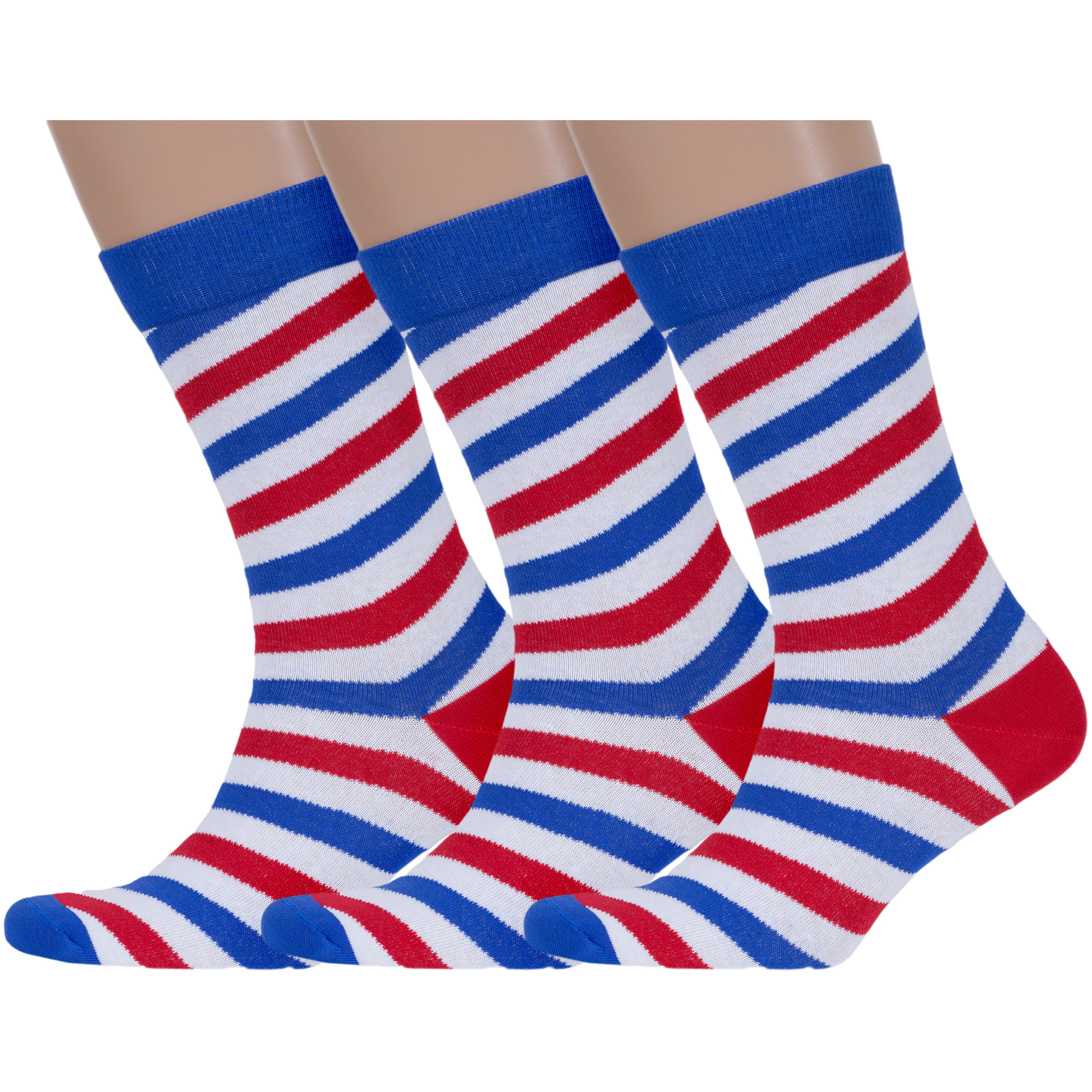 

Комплект носков мужских Красная Ветка 3-С-13М2 разноцветных 25-27, Синий;белый;красный, 3-С-13М2