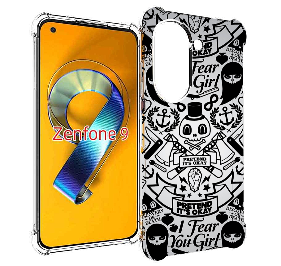 Чехол MyPads готический-принт для Asus Zenfone 9 (AI2202)