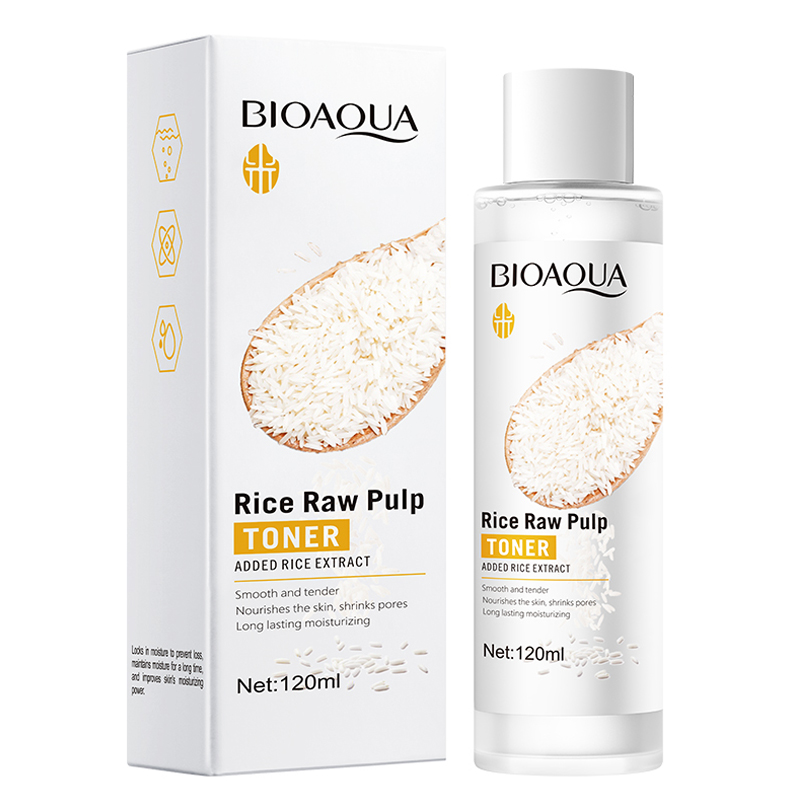 фото Тонер для лица с экстрактом риса bioaqua rice raw pulp toner, 120 мл.