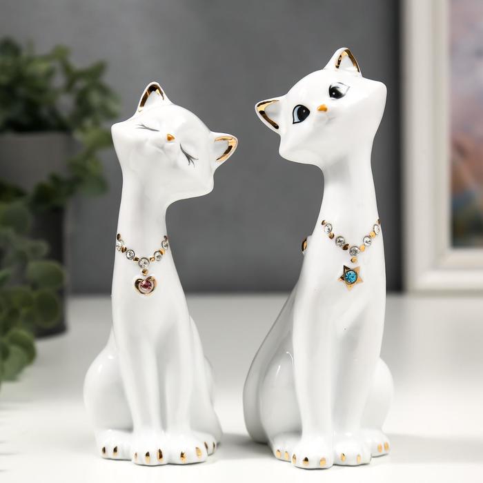 

Сувенир "Кошечки белые с цепочкой" (набор 2 шт) 15 см 14 см, Белый, Кошачья верность