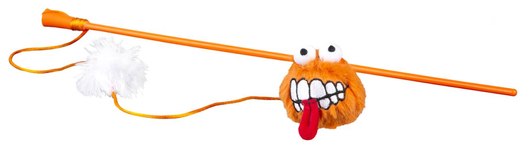 Игрушка для кошек Rogz Catnip Fluffy Magic Stick Orange дразнилка-удочка с мячом оранжевая