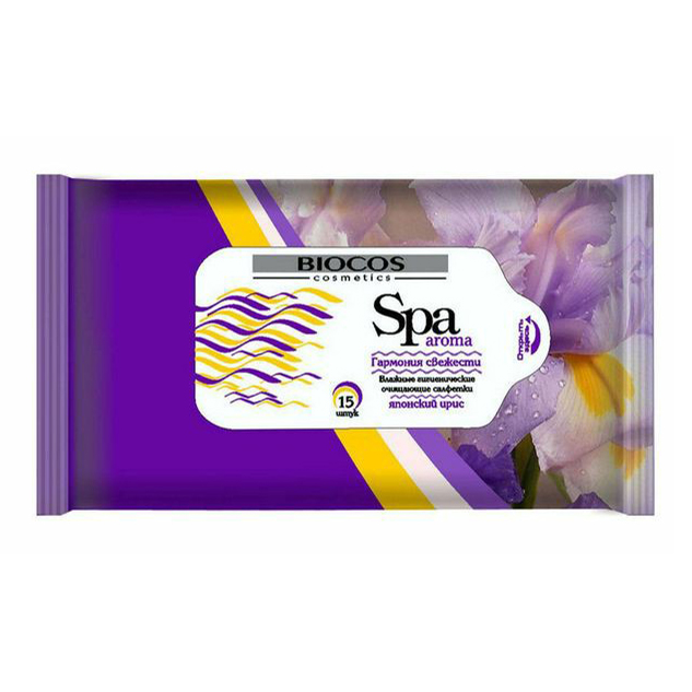 

Салфетки влажные BioCos Spa Aroma Японский ирис 15 шт