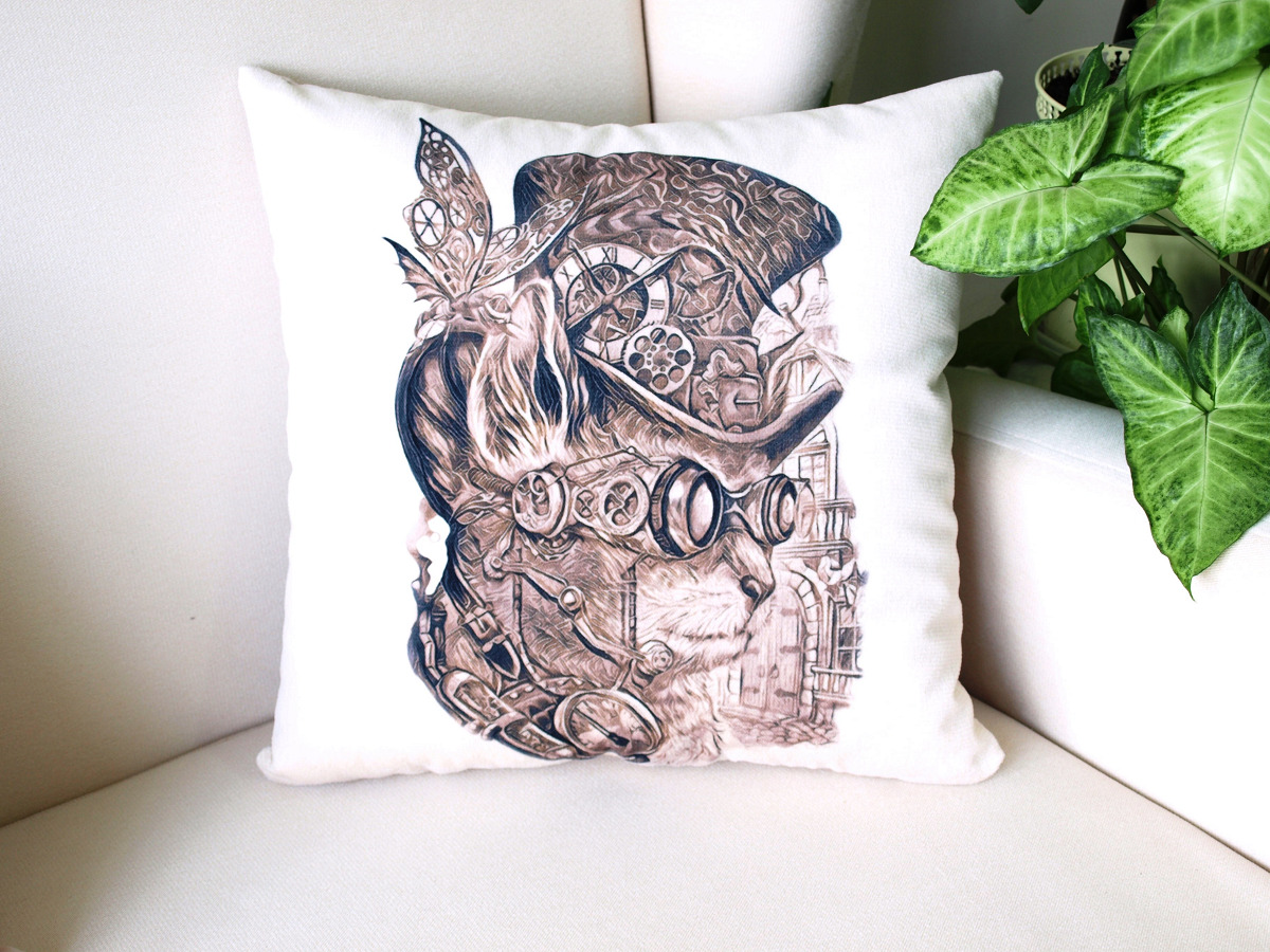 

Подушка декоративная 40х40 / Кот Исследователь / велюр, Белый, подушка декоративная 40* 40 см - 1 шт.