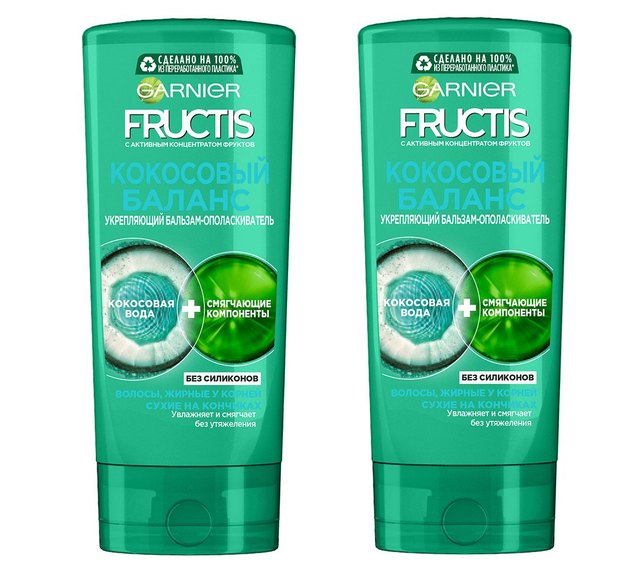 

Бальзам для волос Garnier Fructis кокосовый баланс 200мл 2 шт